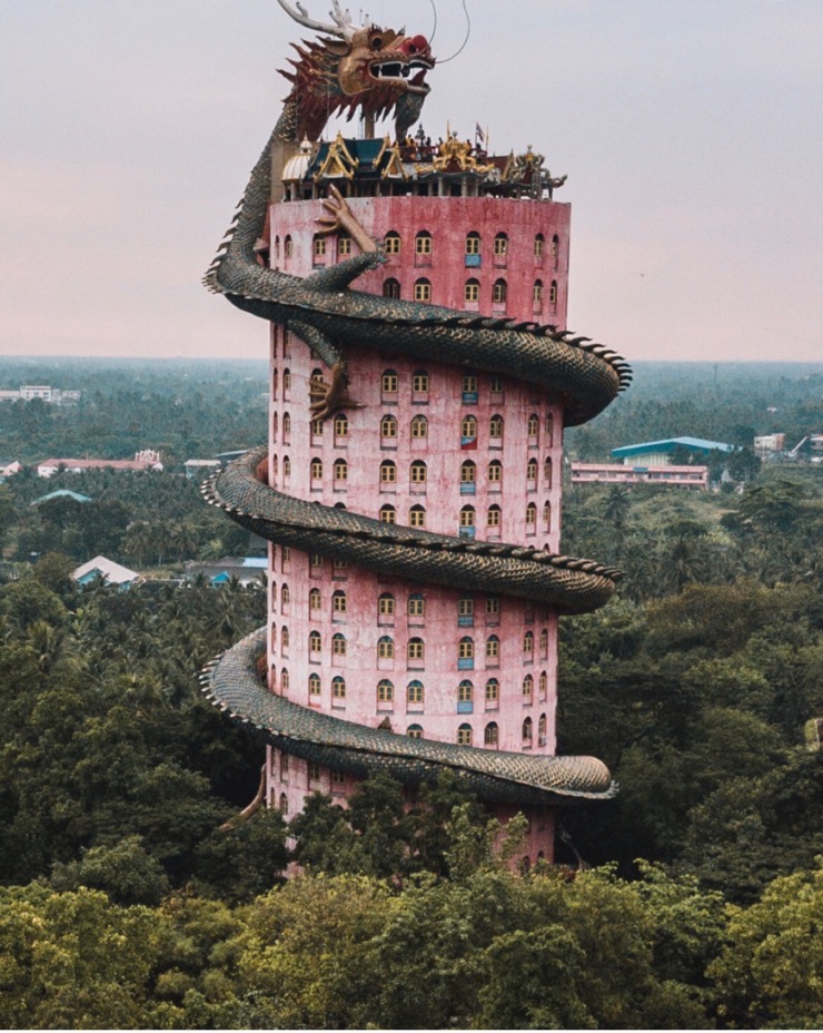 泰国最神秘粉色龙庙